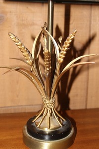 lot 33 image: Wheat  Floral Theme Table Lamp