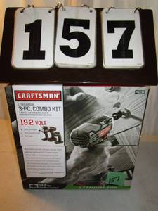 lot 157 image: Craftsman 3 pc Cordless Combo Kit