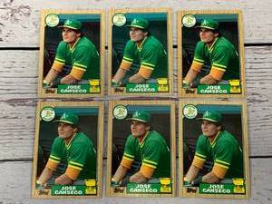 Lot of 6 Jose Canseco Mint 1987 Topps Cards