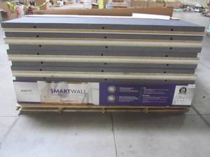 lot 100 image: Entire Pallet - 20 Total - DRIcore SMARTWALL 4 in. x 2 ft. x 8 ft. All-in-One Wall Panel with Electrical Box SMWAWPD01240960