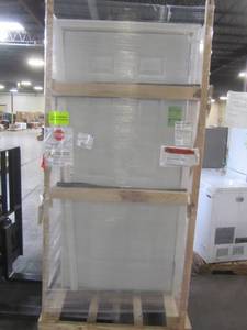 lot 203 image: Steves & Sons 36 in. x 80 in. Premium 6-Panel Primed White Steel Prehung Front Door with 36 in. Left-Hand Outswing and 4 in. Wall ST60-PR-30-4OLH