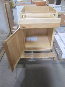 lot 202 image: Hampton Assembled 24x34.5x24 in. Base Kitchen Cabinet with Ball-Bearing Drawer Glides in Natural Hickory KB24-NHK