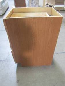 lot 301 image: Hampton Assembled 18x34.5x24 in. Drawer Base Kitchen Cabinet in Medium Oak KDB18-MO