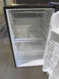 lot 800 image: Frigidaire 3.2 Cu Ft Retro Eraser Board Mini Fridge, Black EFR331-BLACK