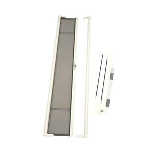 lot 607 image: Larson 36 in. x 78 in. Brisa White Short Height Retractable Screen Door. - May be missing Hardware.