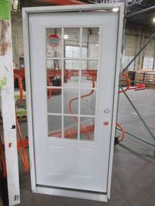 lot 600 image: Jeld-Wen 36 X 80 34 - 12 Lite, LH In-Swing, Exterior Door, Double Bore With Nickle Hinges