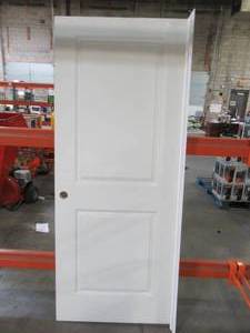 lot 610 image: Masonite 32 X 80 2-Panel Hollow Core Interior Door, Single Bore, RH In-Swing - Slab Only