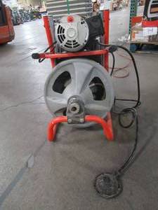 lot 842 image: RIDGID K-400 Drum Machine with C-32 IW Cable - Missing Cutters and Wheels.