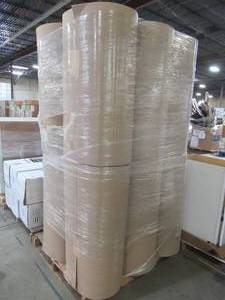 lot 331 image: Wholesale Pallet of 39 x 250 Corrugated Paper B-Flute, 2463944. - 12 Rolls