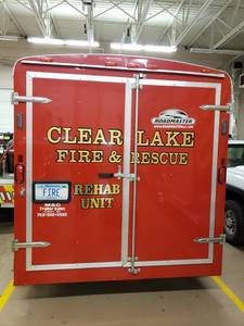 lot 1 image: Clear Lake Fire Dept 7 X 12 Tandem Axle V-Nose Cargo Trailer