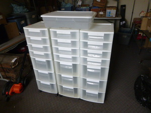 3 Plastic Storage Towers