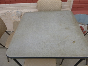 Vintage Card Table with 4 Chairs