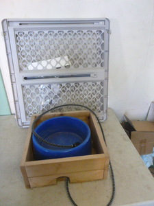 Gate and Electric Dog Bowl Warmer