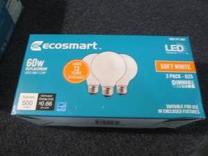lot 19 image: 3 23 pks EcoSmart 60-Watt Equivale...