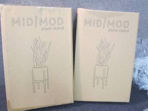 lot 165 image: 2 Mid Mod Plant Stands...