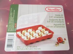 lot 199 image: 2 Sterilite 20 place Ornament Stora...