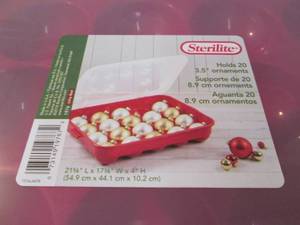 lot 201 image: 2 Sterilite 20 place Ornament Stora...