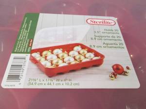 lot 205 image: 2 Sterilite 20 place Ornament Stora...