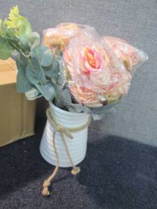 lot 235 image: 2 Roses in Vase...