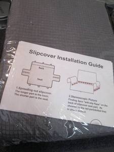 lot 251 image: Grey Sofa Slipcover...