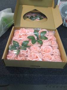 lot 273 image: 2 Boxes of Artificial Roses, Greens...