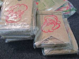 lot 297 image: 8 Burlap Christmas Tree Banner...