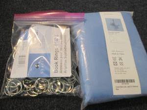 lot 361 image: Shower Curtain with Hooks, Book Rin...