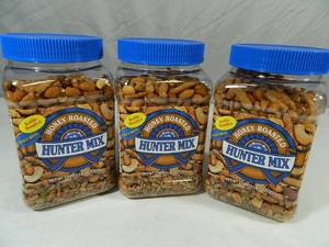 3 New Canisters of Honey Roasted Hunters Mix