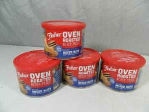 4 New Containers of Fishers Mixed Nuts