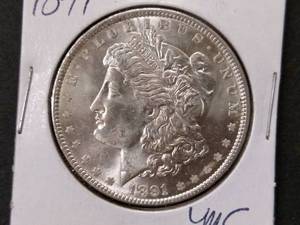 1891 High Grade Morgan Silver Dolla...