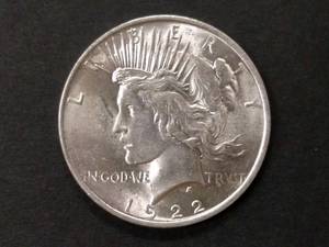 1922 High Grade Peace Silver Dollar...