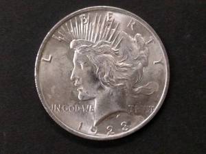 1923 High Grade Peace Silver Dollar...