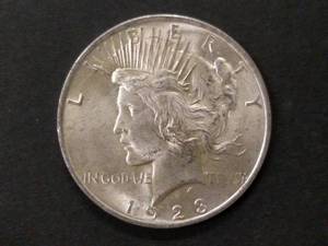 1923 High Grade Peace Silver Dollar...