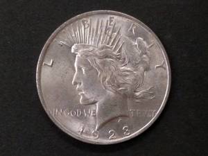 1923 High Grade Peace Silver Dollar...