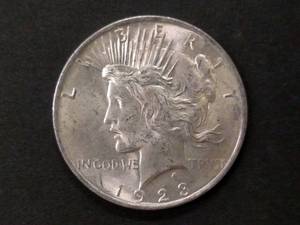 1923 High Grade Peace Silver Dollar...