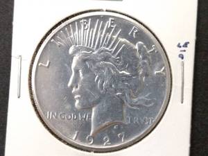 1927 High Grade Peace Silver Dollar...