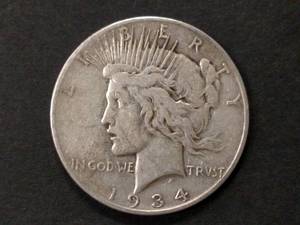 1934 S Peace Silver Dollar...