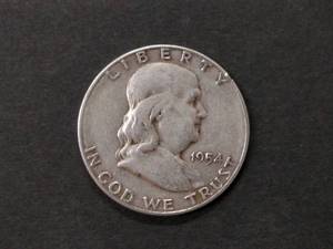 1954 S Franklin Silver Half Dollar...