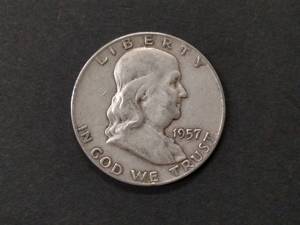 1957 D Franklin Silver Half Dollar...