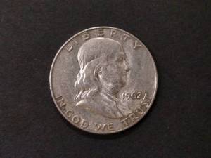 1962 D Franklin Silver Half Dollar...