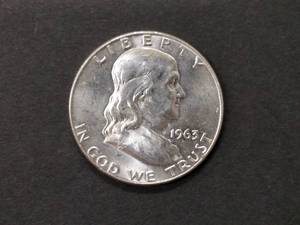 1963 D AU Franklin Silver Half Doll...