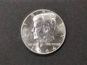 1964 D AU Kennedy Silver Half Dolla...