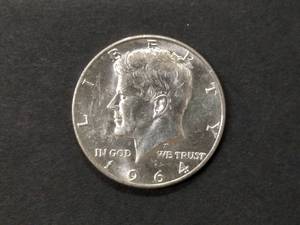 1964 D AU Kennedy Silver Half Dolla...