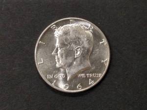 1964 D AU Kennedy Silver Half Dolla...