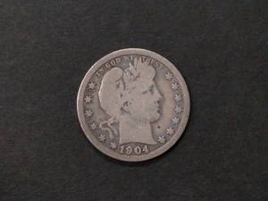1904 Barber Silver Quarter...