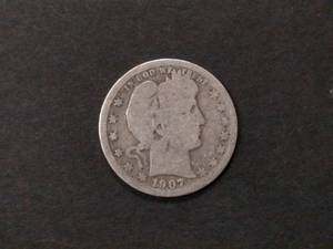 1907 O Barber Silver Quarter...