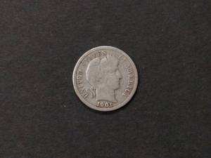 1901 Barber Silver Dime...