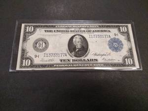 1914 Large Size Ten Dollar Federal ...