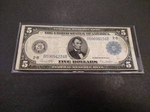 1914 Large Size Five Dollar Federal...