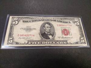 1953 A Five Dollar Red Seal United ...